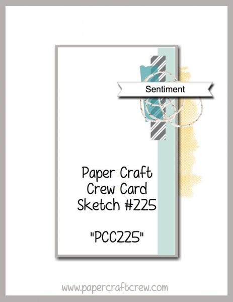 Visit the Paper Craft Crew and play along with Card Sketch 225. #pcc2017 #cardsketch  www.papercraftcrew.com