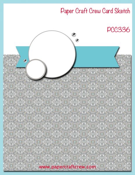 Vertical Sketch with Designer Series Paper and banner on the top third with a large circle then smaller circle