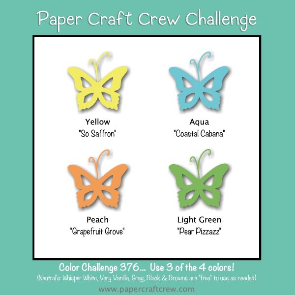 Color Challenge featuring Bright Yellow, Aqua, Peach and Bright Green