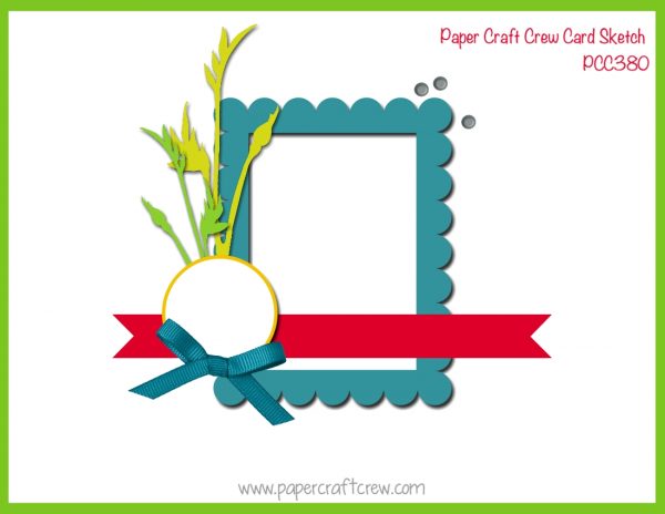 Horizontal Sketch featuring a vertical frame with a banner, small circle and fauna.