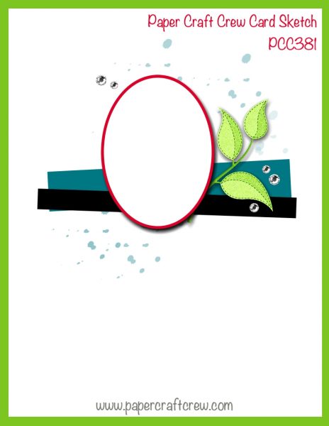 Vertical Sketch with oval centered on top third with two strips behind and a leaf with color splashes