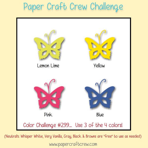 Paper Craft Crew Color Challenge 298! Play along with the latest challenge by visiting www.papercraftcrew.com